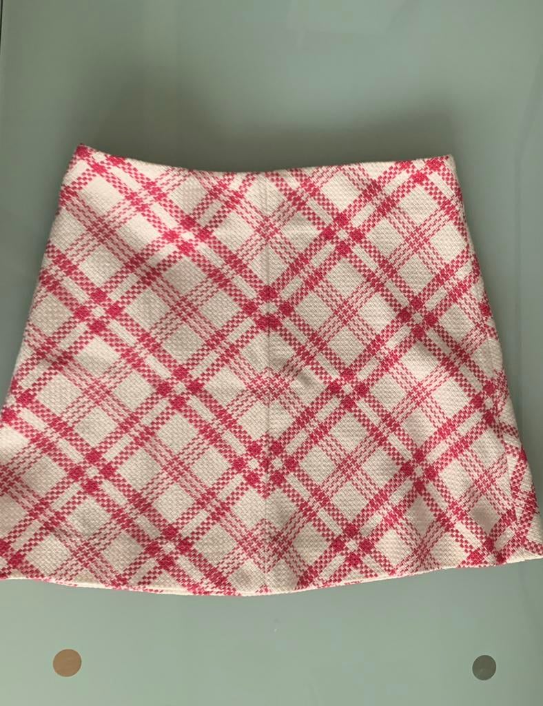 Zara geruite rok - roze en wit, Ophalen of Verzenden, Zo goed als nieuw, Roze, Maat 36 (S)