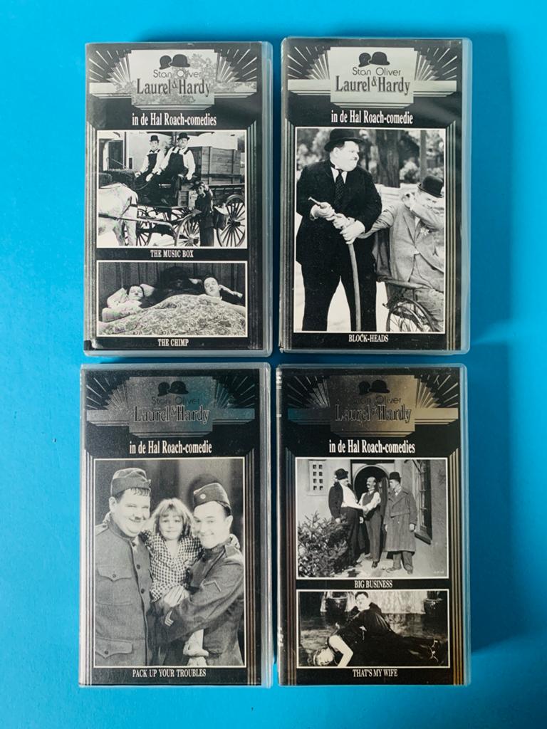 Laurel & Hardy VHS Collectie - Deel 9, 16, 41 en 25 Blockhea, Cd's en Dvd's, VHS | Film, Alle leeftijden, Ophalen of Verzenden