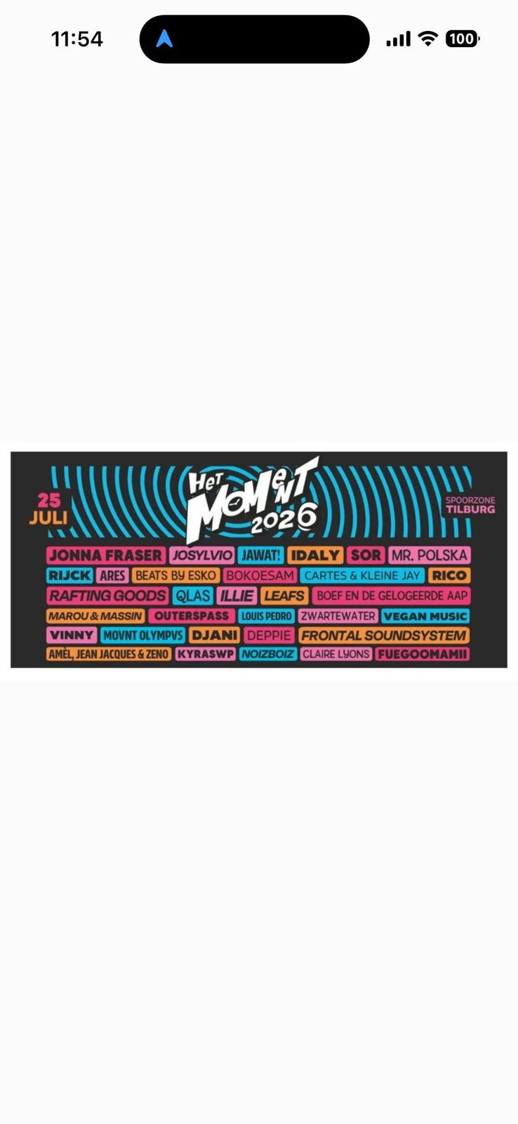 1 kaartje voor Het Moment 2026 Tilburg €25, Tickets en Kaartjes, Evenementen en Festivals, Eén persoon