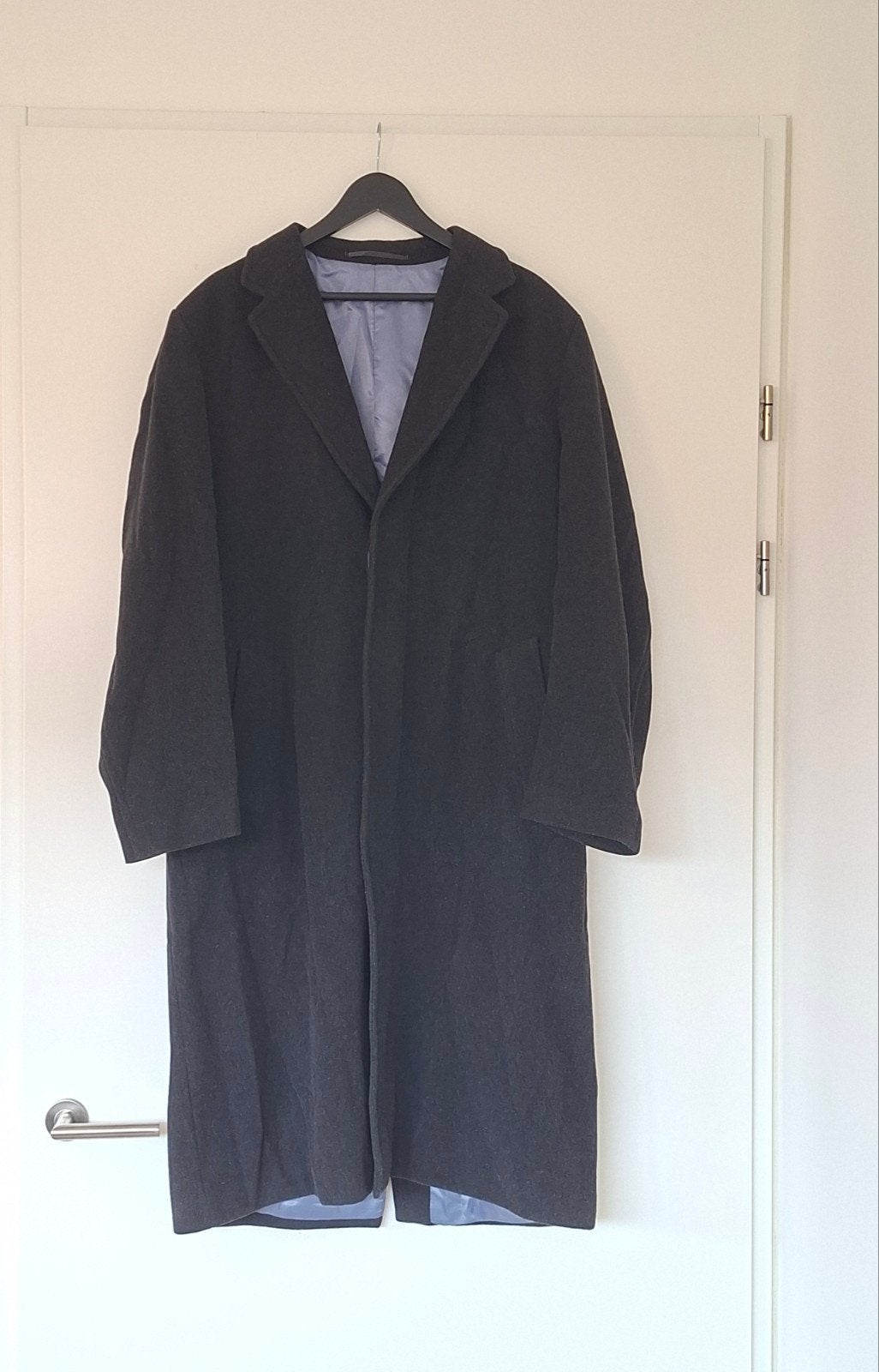 Lange wollen jas met kasjmier - Studio Mario Brigatti. XXL, Ophalen, Zwart, Overige maten, Zo goed als nieuw