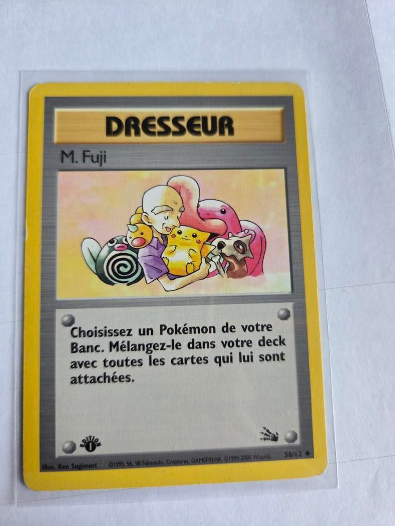 Pokémon Kaart Dresseur M.Fuji 58/62 Frans 1st Edition, Hobby en Vrije tijd, Verzamelkaartspellen | Pokémon, Ophalen of Verzenden