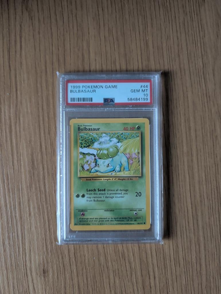 Bulbasaur base set PSA 10, Ophalen of Verzenden, Zo goed als nieuw