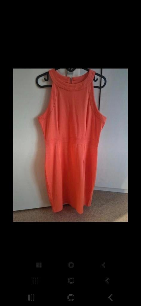 Mooie koraal h&m jurk met ritsdetail, Maat 38/40 (M), Oranje, Ophalen of Verzenden, Zo goed als nieuw