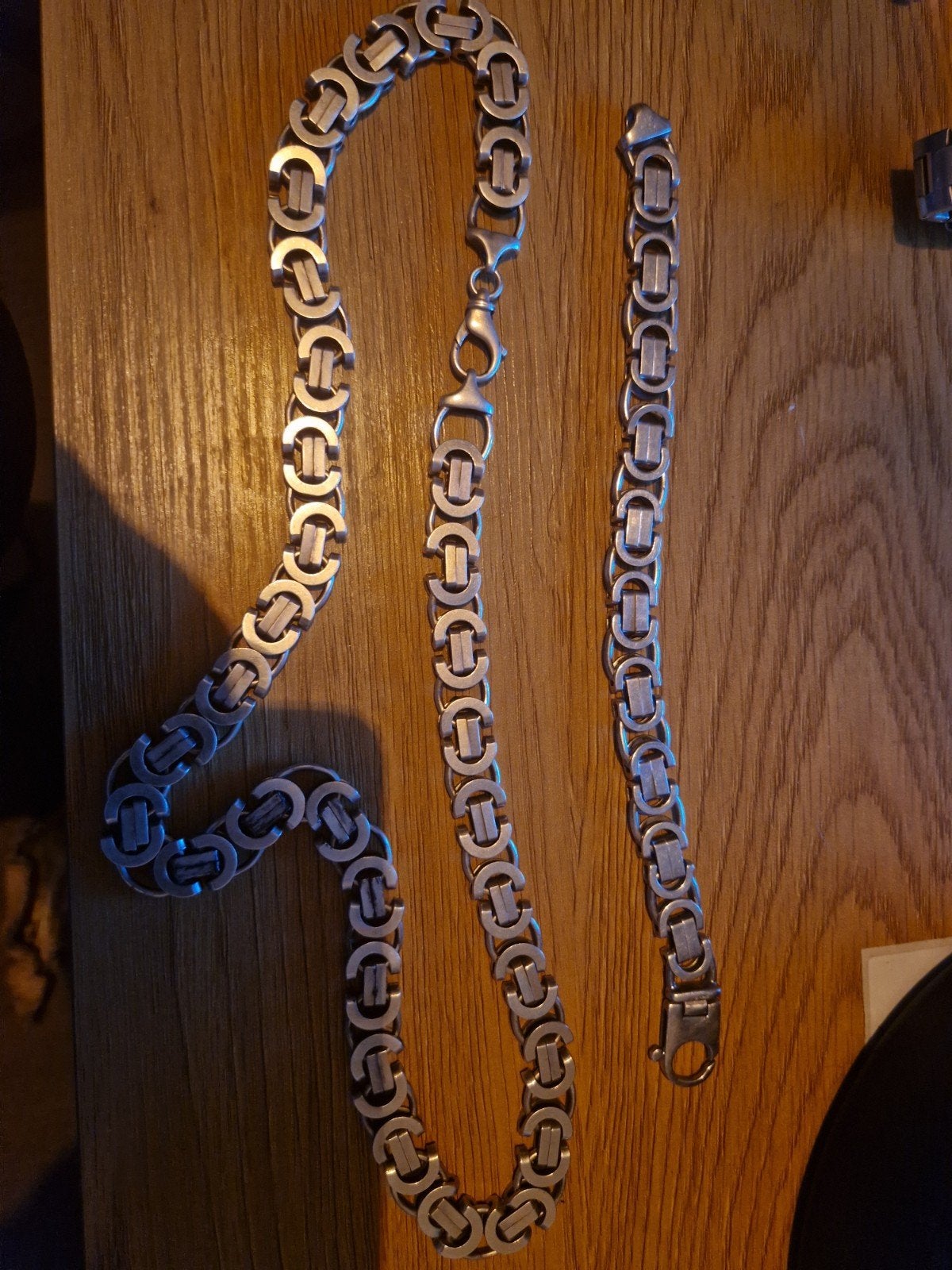 Zilveren Koningsketting en Armband Set, Ophalen of Verzenden, Gebruikt, Zilver, Zilver