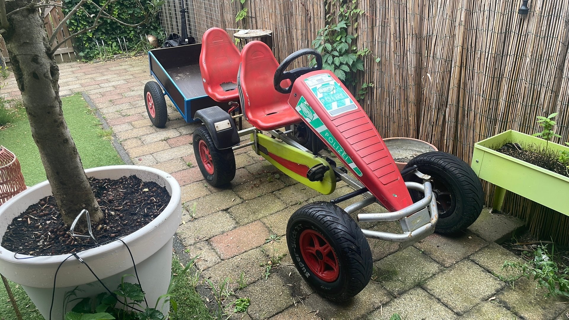 Berg skelter politie met aanhanger, Kinderen en Baby's, Speelgoed | Buiten | Skelters, Ophalen of Verzenden, Gebruikt, Berg, Duozit
