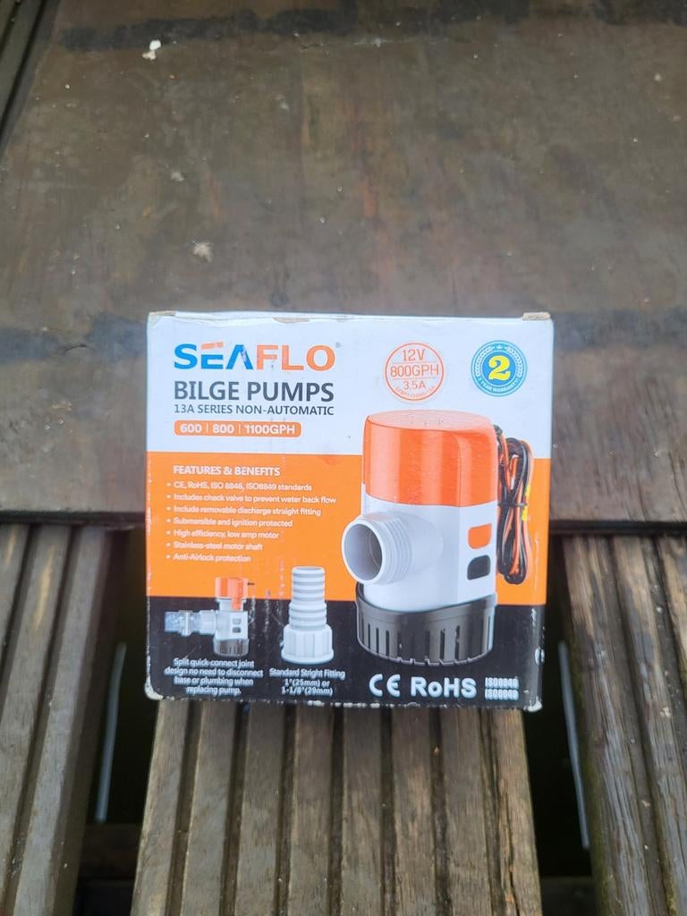 SEAFLLO Bilgepomp 12V 800GPH - Nieuw in doos, Ophalen of Verzenden