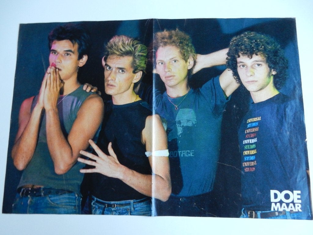 Doe Maar postertje op achterkant ABBA/Kiss/Dolly Dots., Verzamelen, Rechthoekig Liggend, Ophalen of Verzenden, Zo goed als nieuw