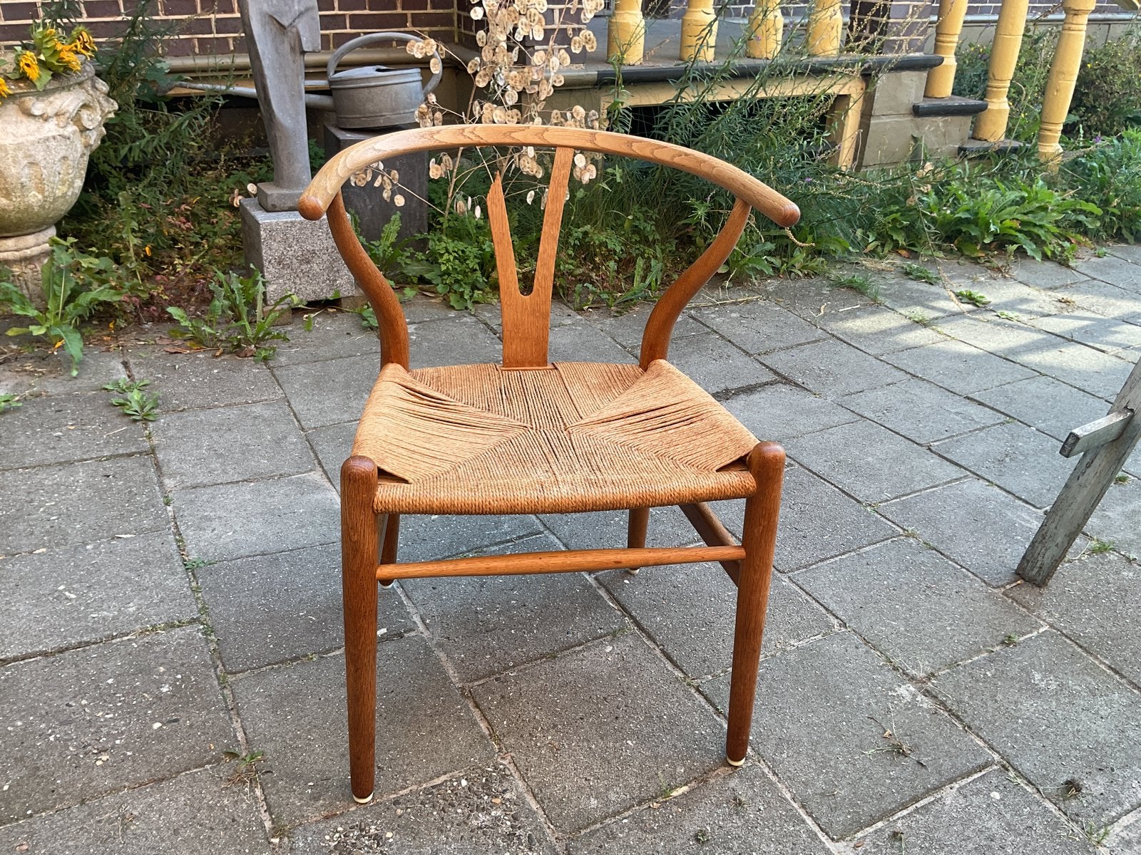 Hans Wegner wishbone Deense designstoel voor reparatie, Ophalen, Gebruikt, Eén, Deens