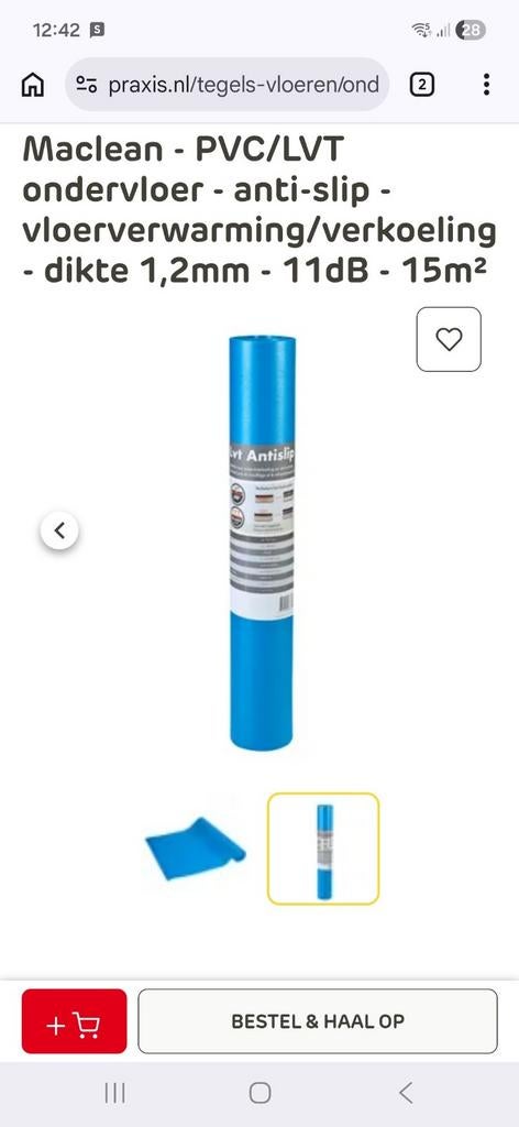 Ondervloer PVC (restant) - circa 10 m2, Huis en Inrichting, Stoffering | Vloerbedekking, Ophalen of Verzenden, Zo goed als nieuw