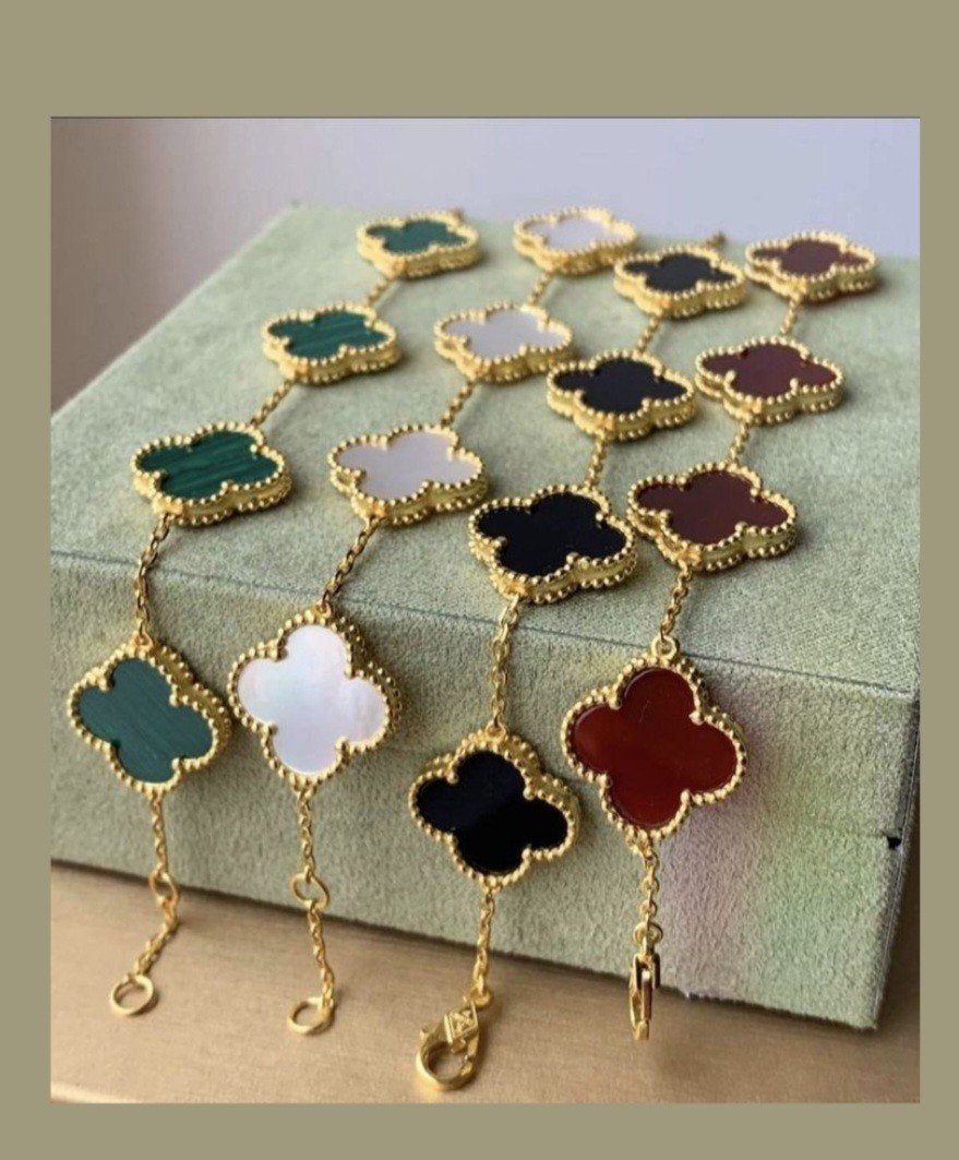 Van Cleef & Arpels stijl klaver armbandjes, Ophalen, Overige materialen, Nieuw, Met edelsteen