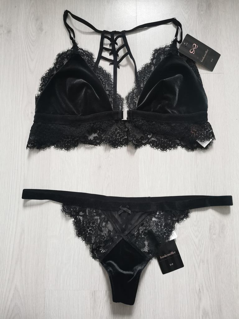 Nieuw Hunkemöller Holly set bralette + string XL, Verzenden, Zwart, Setje