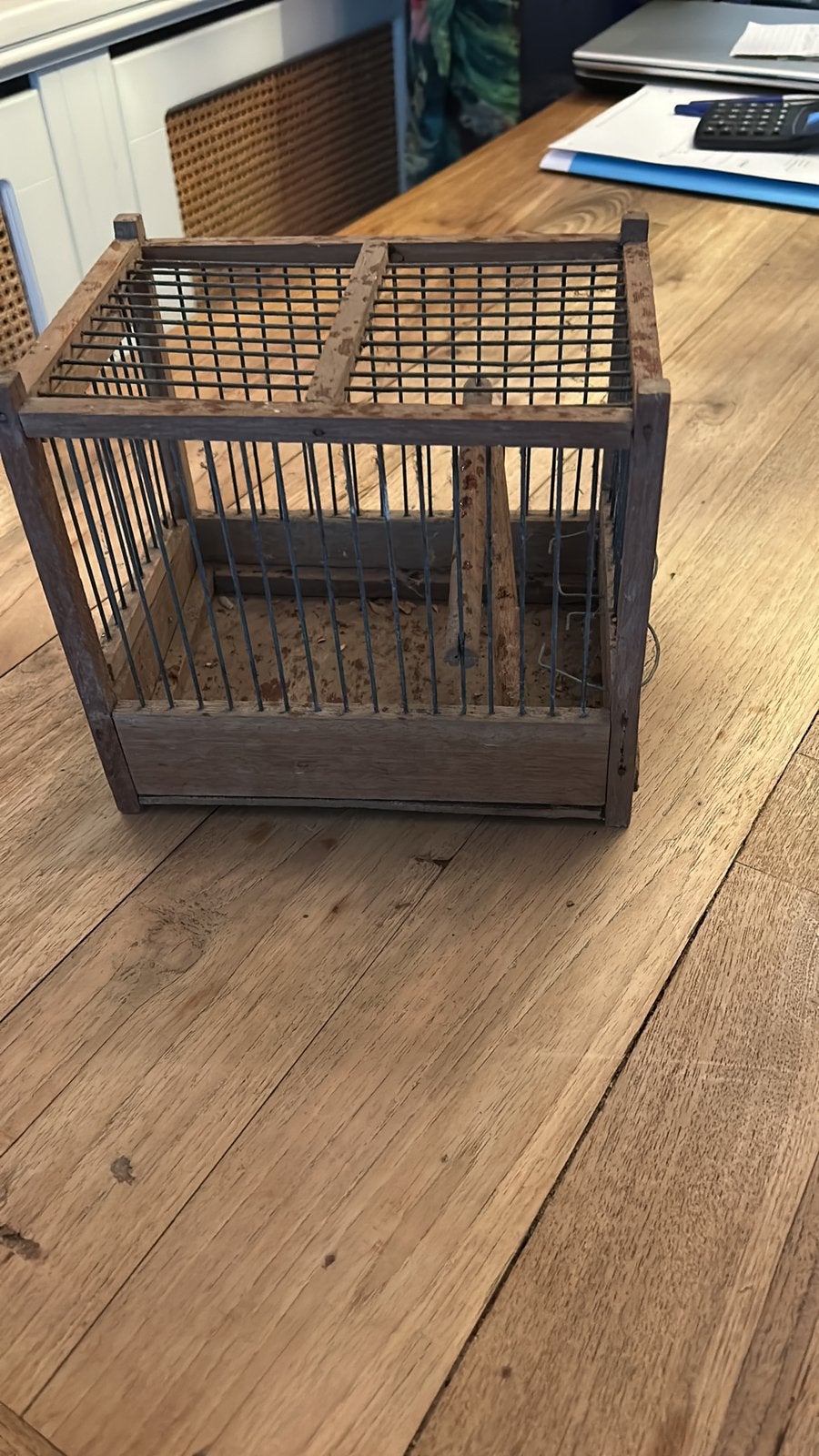 Brocante vogel kooitje, Ophalen