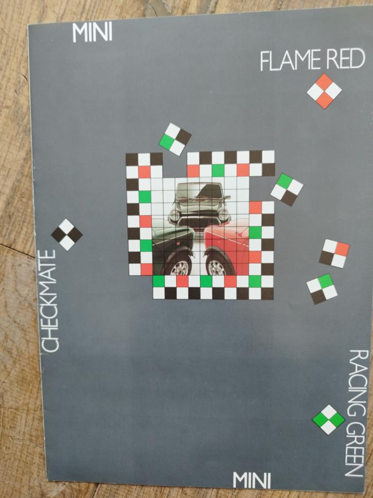 Mini Checkmate Flame Red Racing Green brochure 1990, Ophalen of Verzenden, Zo goed als nieuw, Mini