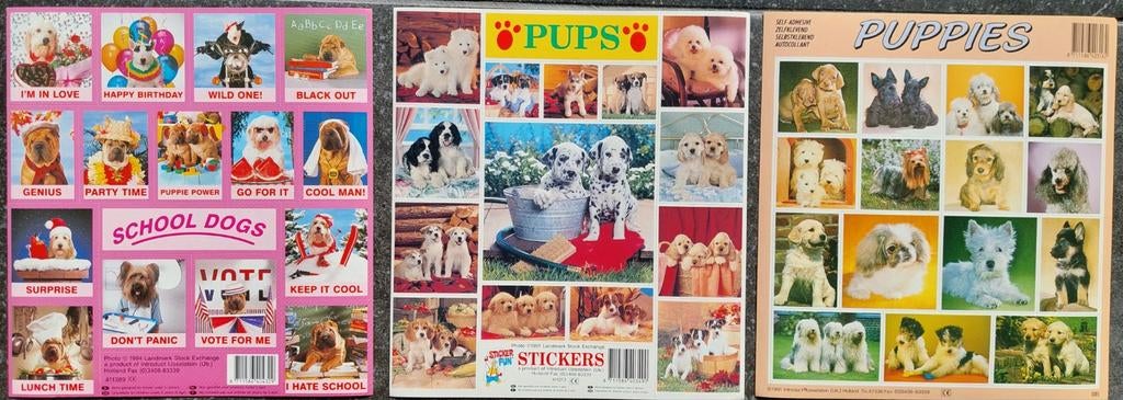 Vintage stickervellen (21 foto's) uit de jaren 90 ad. 2/2, Ophalen of Verzenden, Nieuw