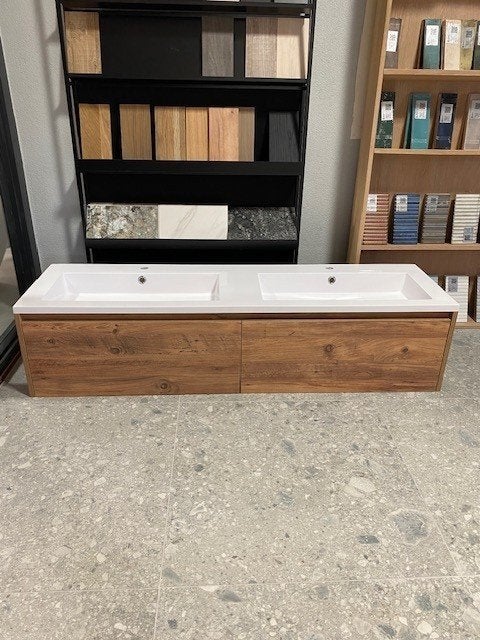 badmeubel 140 - badmeubel 160 cm | Vanaf €750 Burned Wood!, Huis en Inrichting, Badkamer | Badkamermeubels, Ophalen, Brauer, 100 tot 150 cm