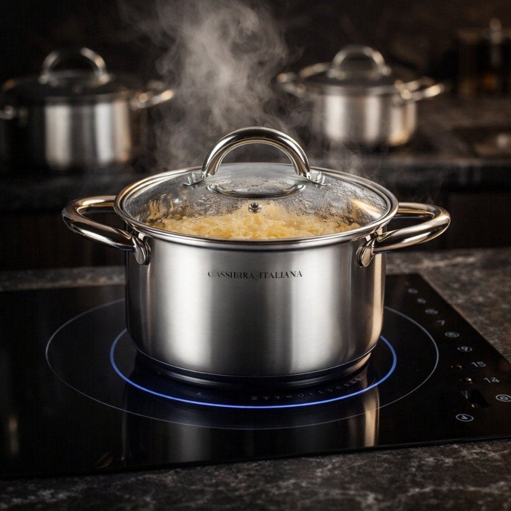 Casserra Italiana Luxe Pannenset 12-delig – RVS – Inductie, Huis en Inrichting, Casserra Italiana, Van der Kunstraat 5, Nieuw