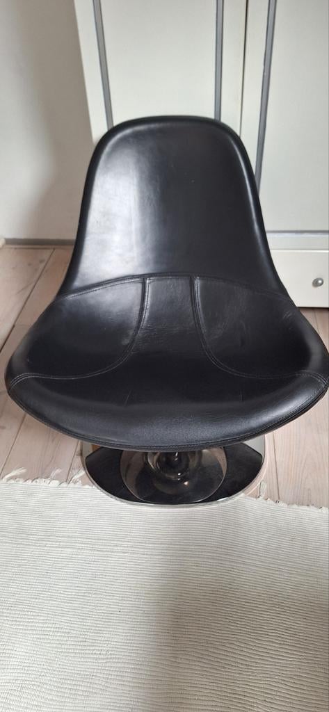 Zwarte Tirup fauteuil Ikea, Ophalen, Gebruikt, Zwart, Leer