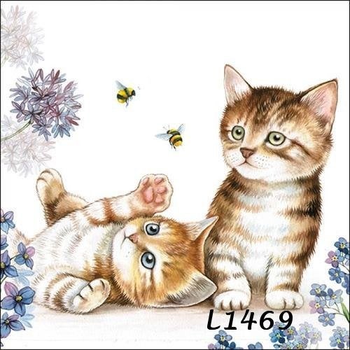 Servetten decoupage/bullet journal - Katten L1469, Verzenden, Nieuw