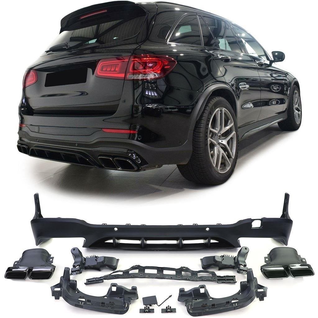 GLC63 AMG Look Black Uitlaat Diffuser Voor Mercedes GLC X253, Auto diversen, Tuning en Styling, Verzenden, Automotive Parts, A.parts@hotmail.nl