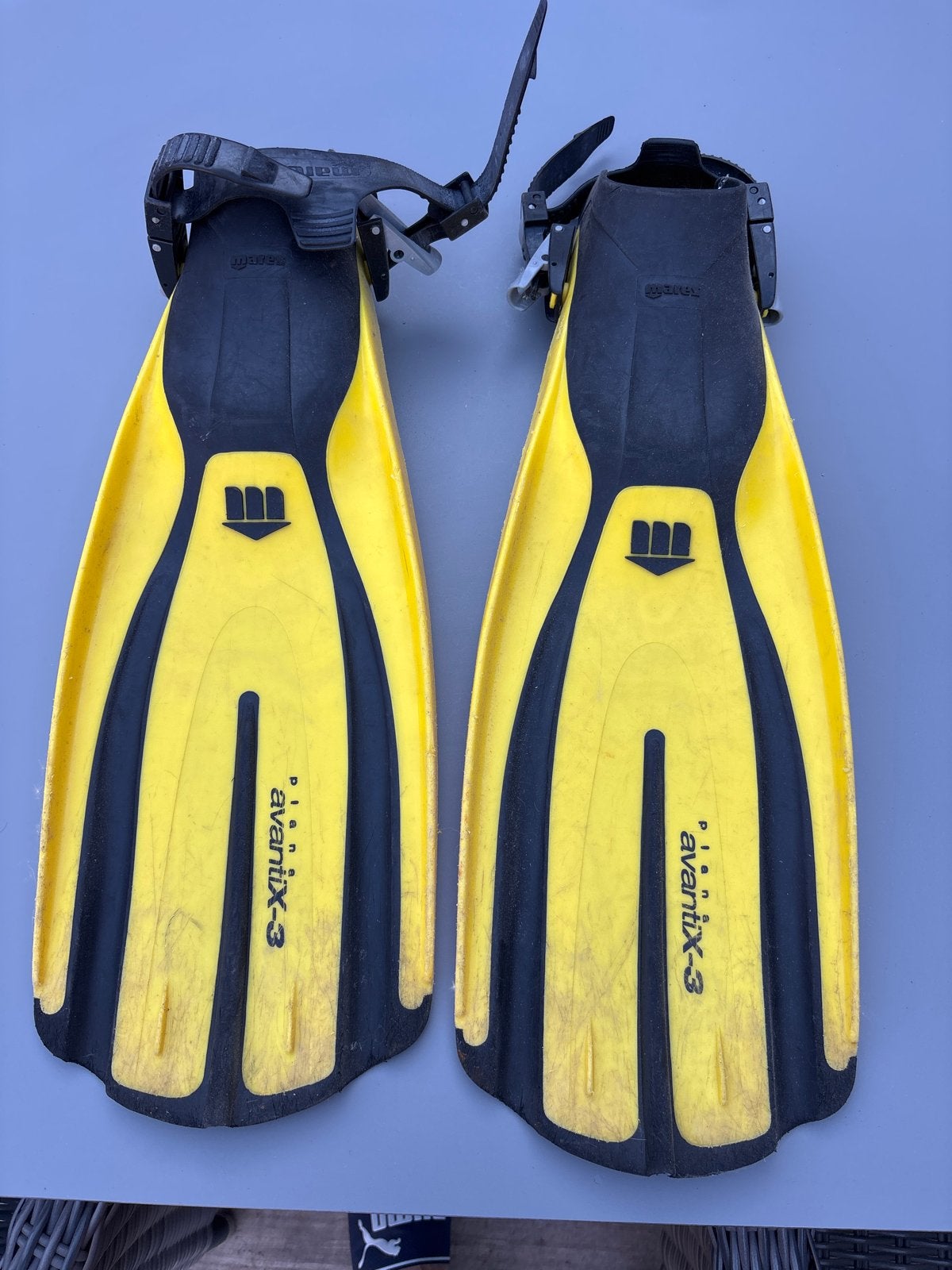 Mares Avanti X-3 Duikvliezen - Geel, Maat XL, Watersport en Boten, Ophalen, Gebruikt, Zwem- of Duikvliezen