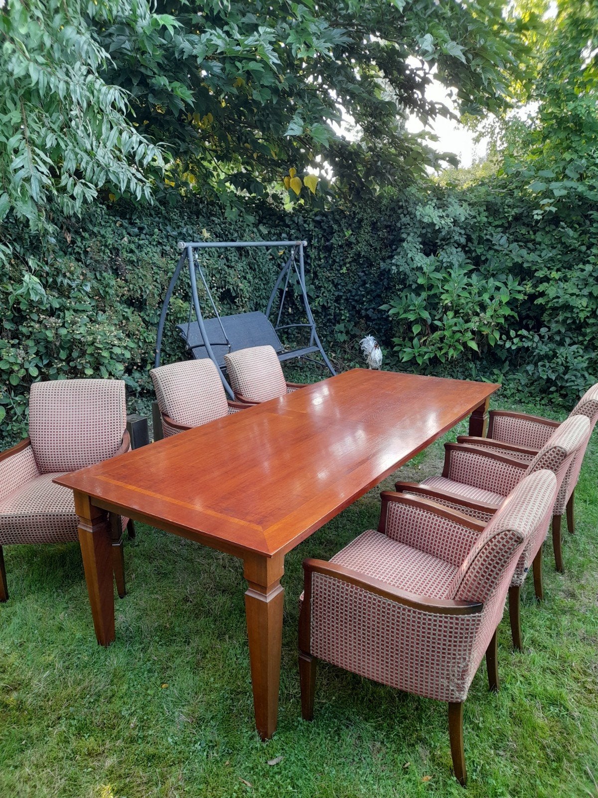 3B Meubelen Eetkamerset: Kersenhouten Tafel met 6 Stoelen, Huis en Inrichting, Ophalen, Gebruikt, 100 tot 150 cm, Klassiek