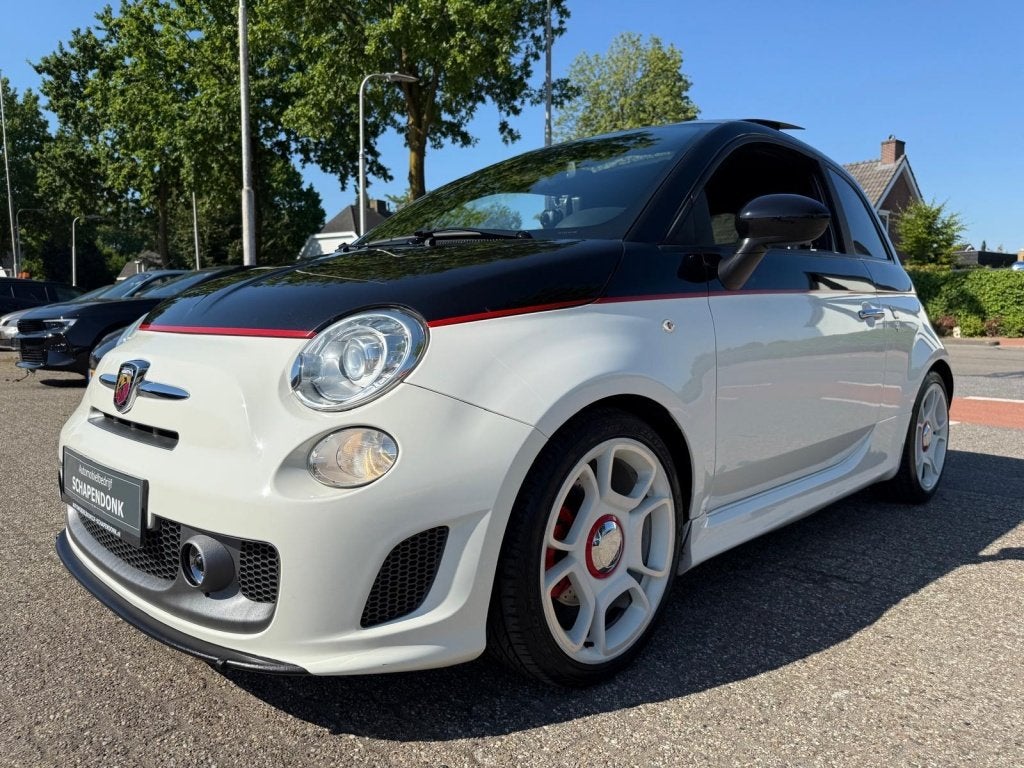 Fiat 500 1.4 T-Jet Abarth Com (bj 2015, semi-automaat), Auto's, Gebruikt, Euro 6, 4 cilinders, Wit