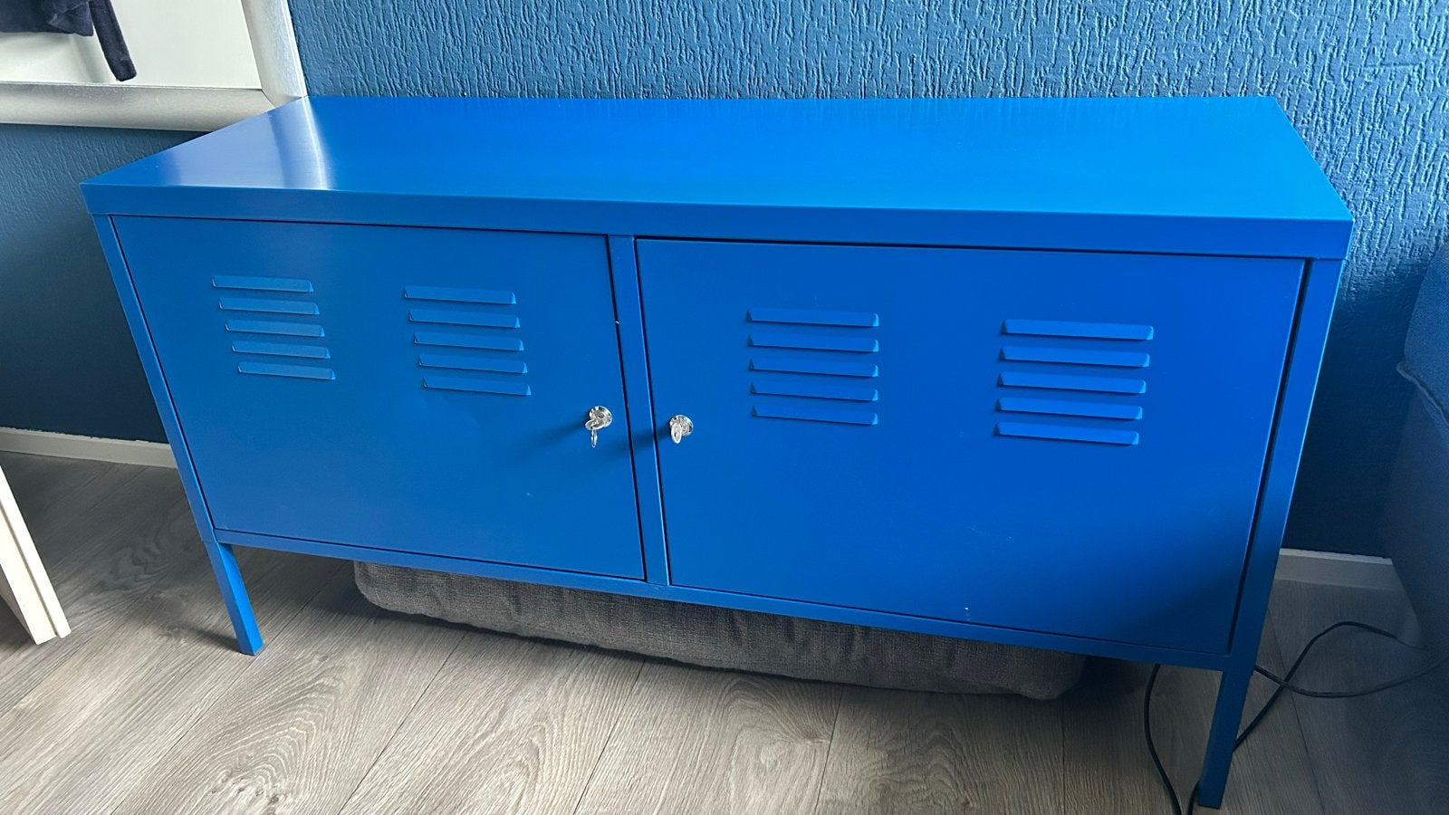 Blauwe metalen kast Ikea, Ophalen, Gebruikt
