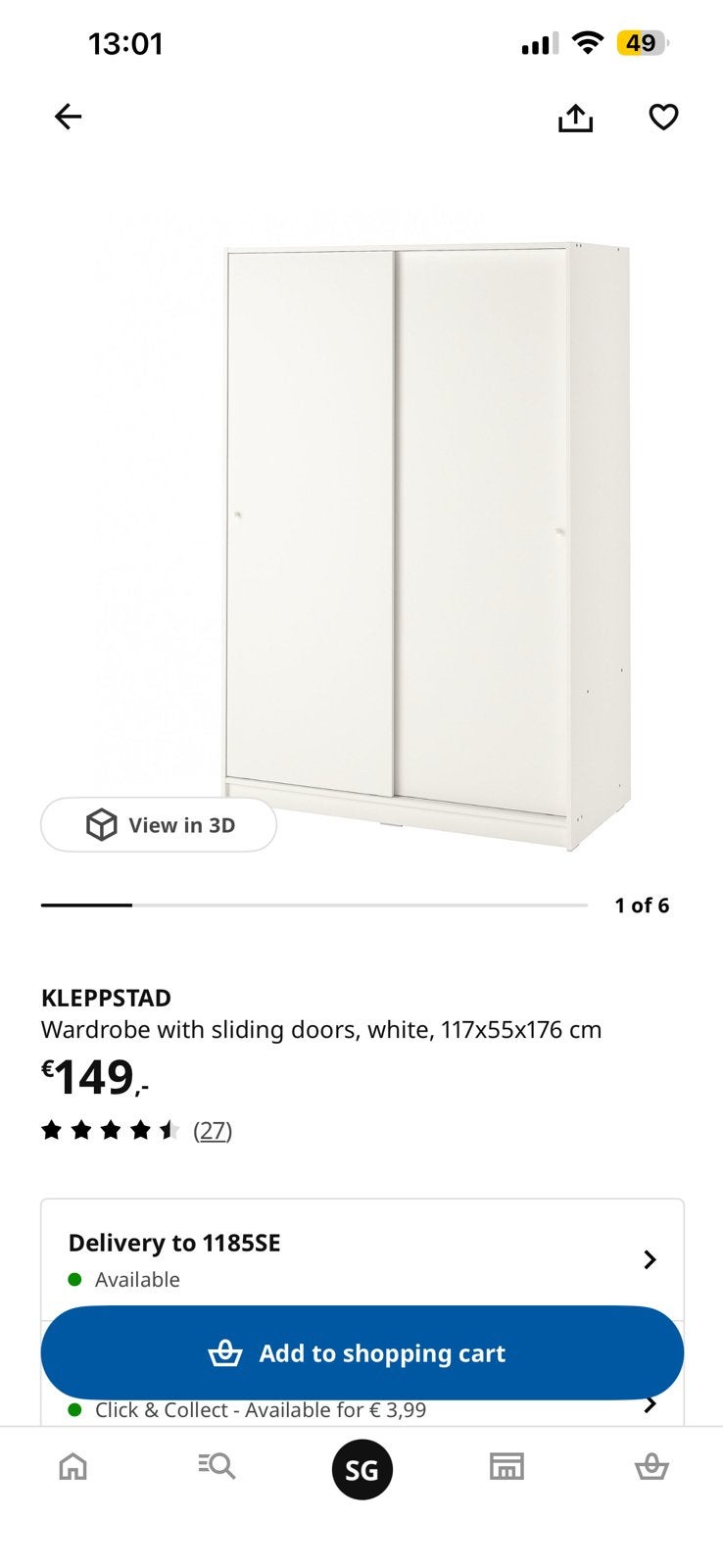 Ikea schuifdeur kast, Ophalen, Gebruikt, 150 tot 200 cm, Eikenhout