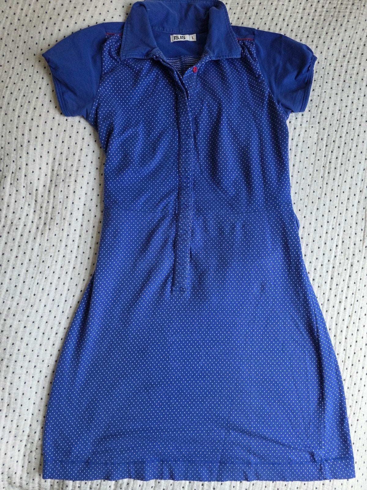 Is.Is  I SAY Retro Jurkje Jaren '20/'50 Stijl Rode Details, Blauw, IsIs, Maat 42/44 (L), Ophalen of Verzenden