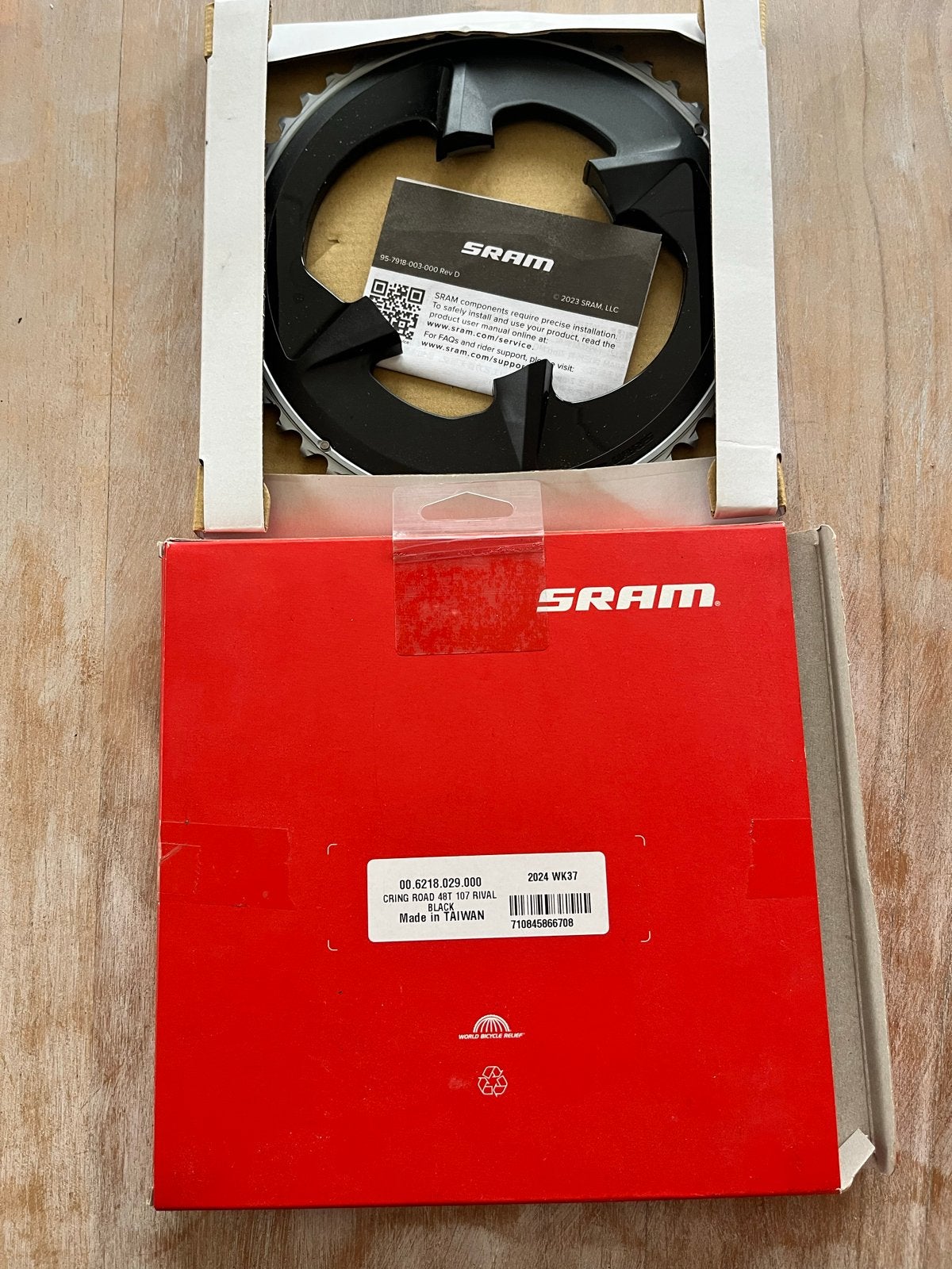 SRAM Rival 48T 107 BCD Kettingblad voor Racefiets, Overige merken, Carbon, Nieuw, Ophalen of Verzenden
