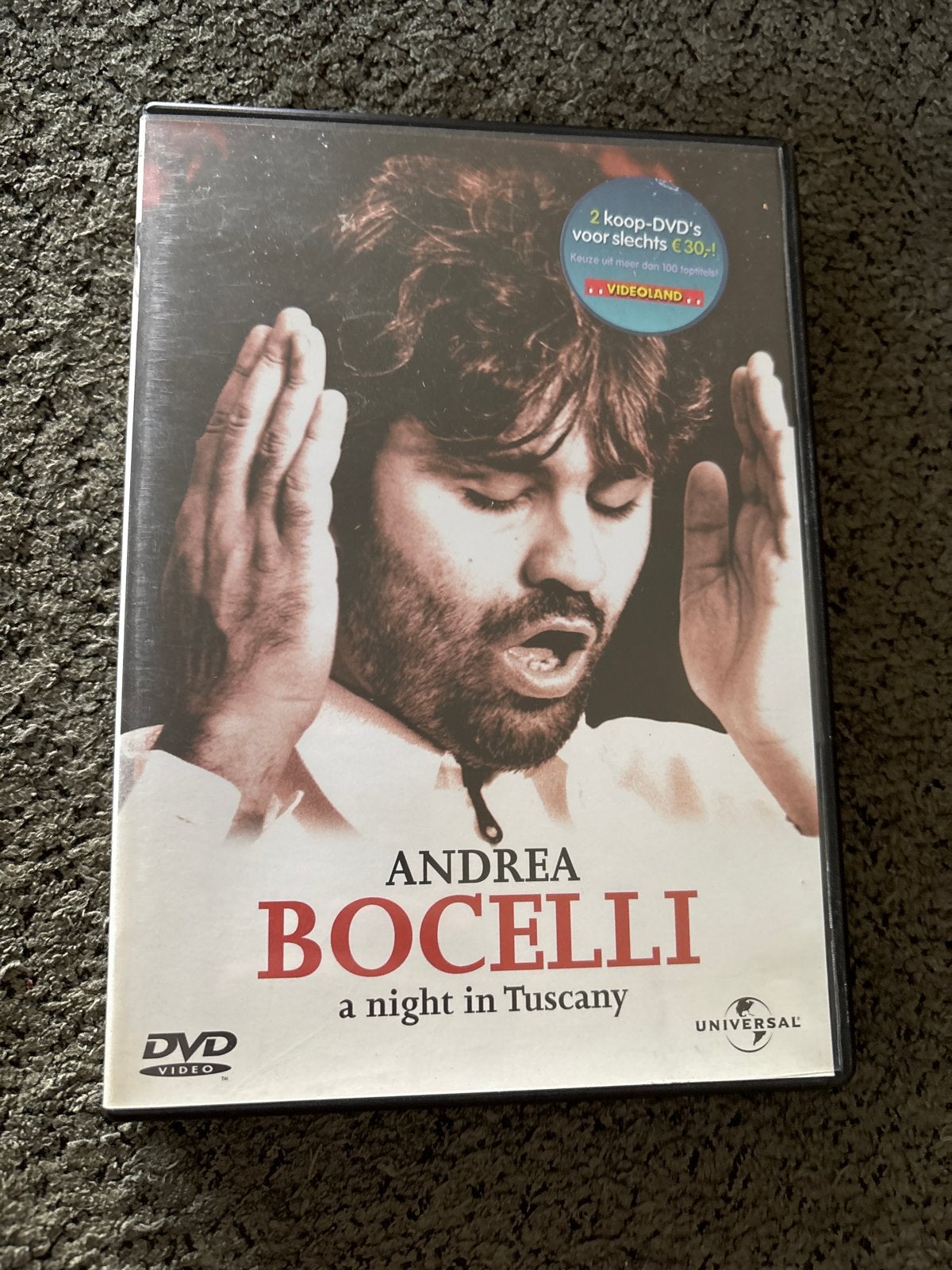Andrea Bocelli - A Night in Tuscany DVD, Gebruikt, Frans, Alle leeftijden, Ophalen of Verzenden