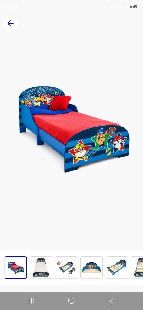 Kinderbed PawPatrol, Ophalen, Eenpersoons, Blauw, 190 cm of minder