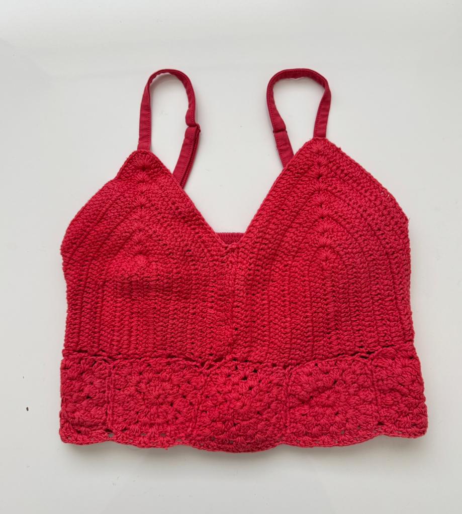 Gehaakte top, maat M, merk Cotton Club, Kleding | Dames, Tops, Ophalen of Verzenden, Zo goed als nieuw, Maat 38/40 (M), Zonder mouw