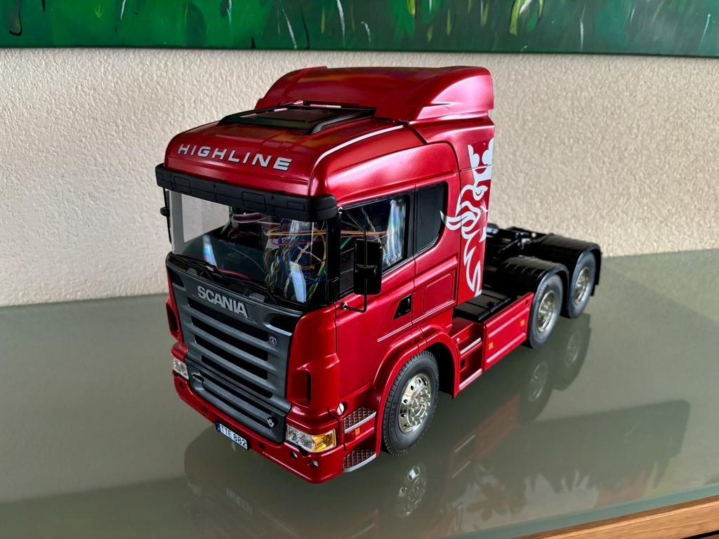 Tamiya 1/14 Scania met MFC-01 Geluids/Lichtmodule., Hobby en Vrije tijd, Modelbouw | Radiografisch | Auto's, Schaal 1:14, Zo goed als nieuw