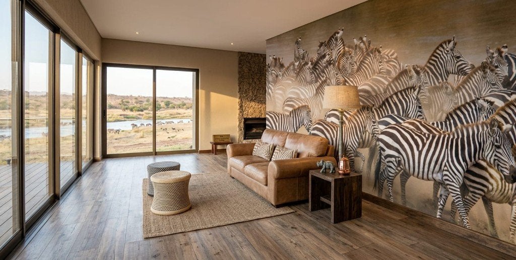 Safari behang woonkamer – zebrakudde op maat, Natuurlijk, 75 m² of meer, Ophalen of Verzenden, Fotobehang