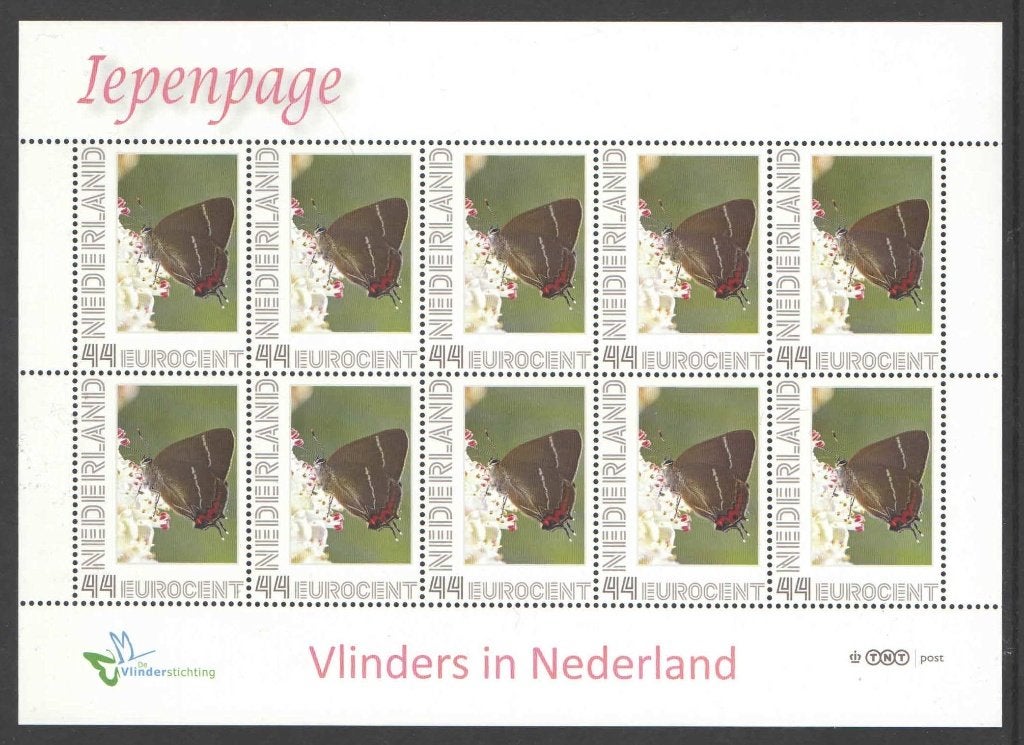 Postzegels Vlinders in Nederland: Iepenpage, Postzegels en Munten, Ophalen of Verzenden, Na 1940, Postfris