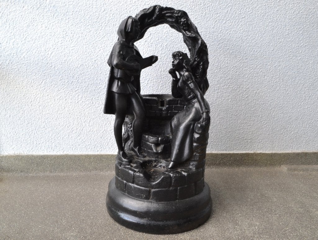 Zwarte stenen fontein / Tuinornament van 28kg – Arte Hispano, Tuin en Terras, Ophalen, Zo goed als nieuw, Beton, Waterornament