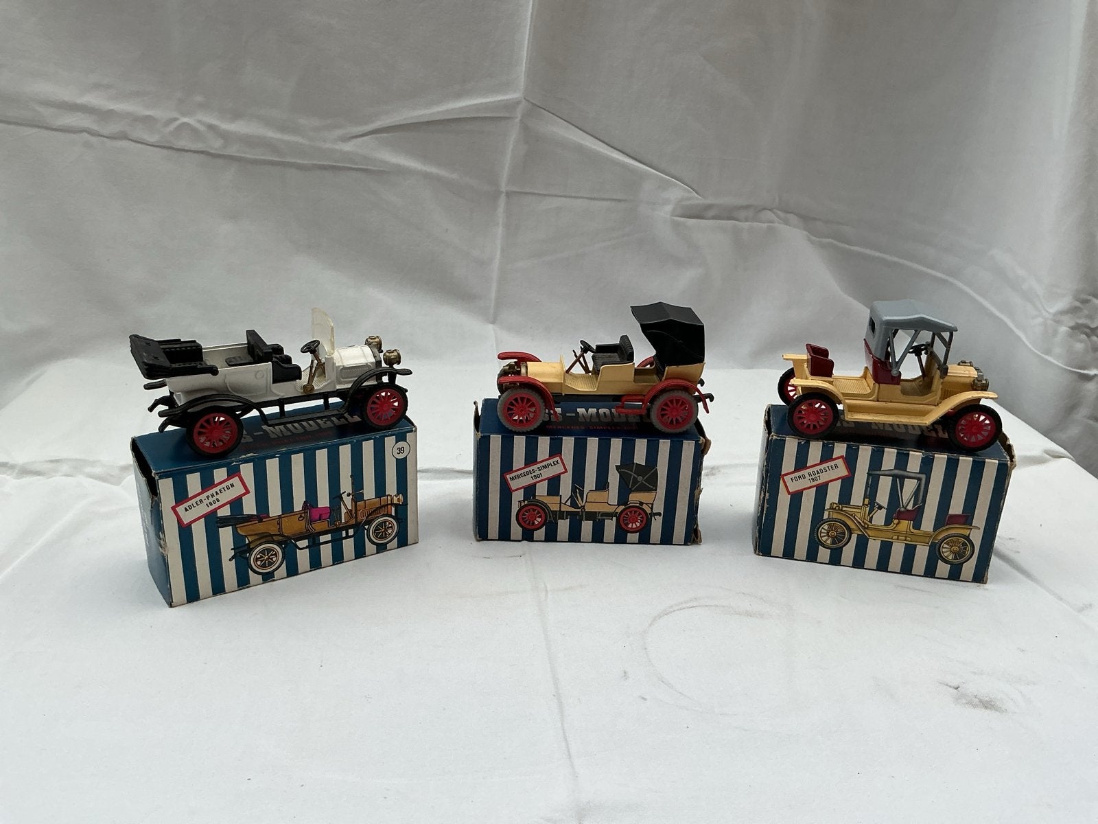 Set van 3 Vintage Modelauto's: Adler, Mercedes, Ford, Ophalen of Verzenden, Gebruikt, Auto, Overige merken