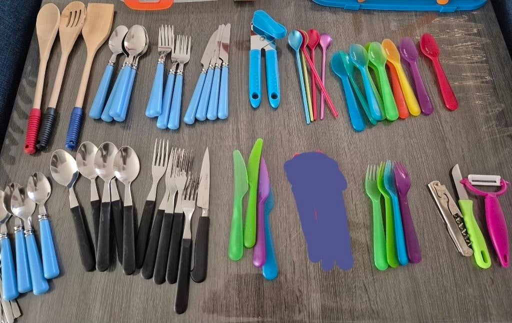 Te koop, campeer bestek plastic, Ophalen of Verzenden