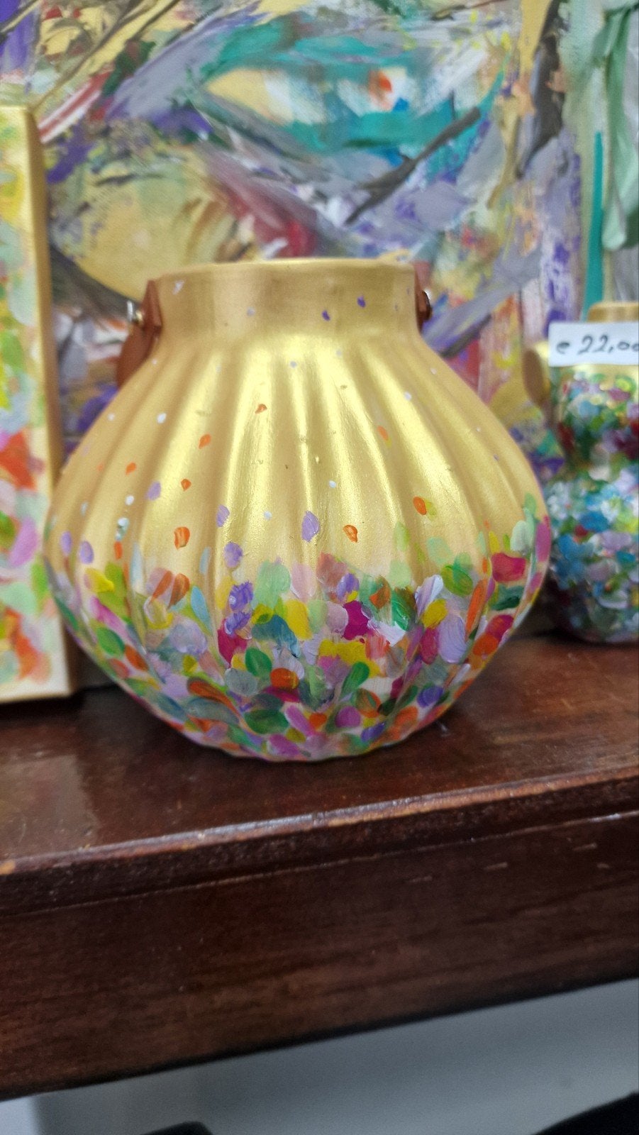 Unieke Vaas-Lamp uit de Veldbloemen Serie - Handgeschilderd, Ophalen