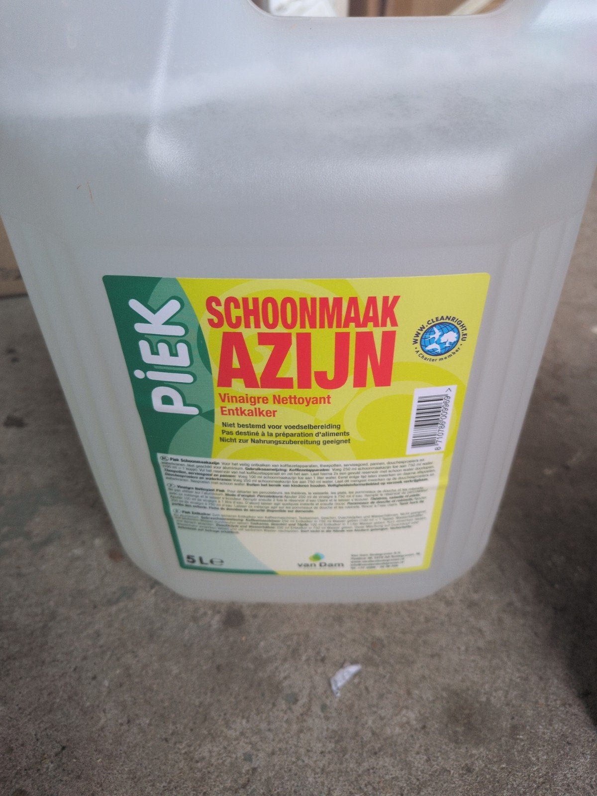 Piek Schoonmaakazijn 2x5L - Krachtige Ontkalker, Huis en Inrichting, Ophalen of Verzenden, Schoonmaakmiddel
