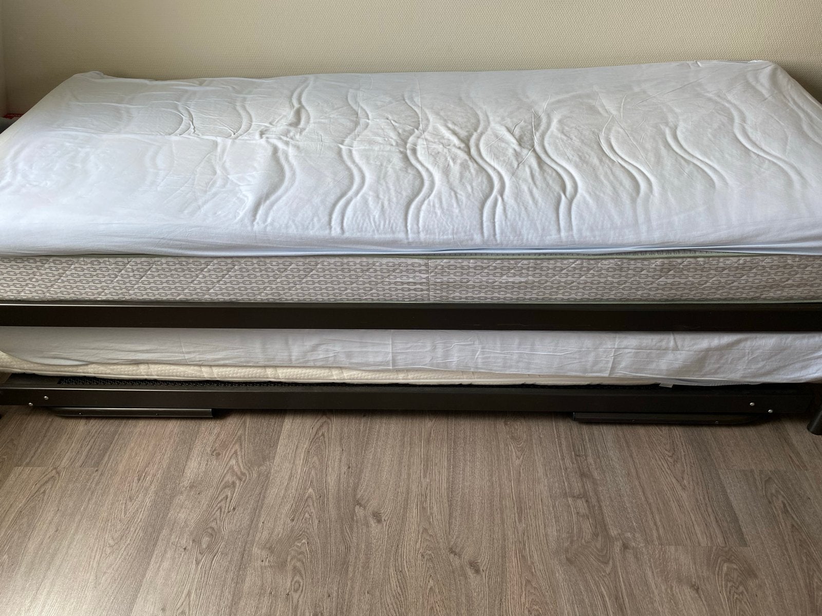 Eenpersoonsbed met onderbed 80x200 evt met matras en topper, Ophalen, Eenpersoons, Zo goed als nieuw, 80 cm