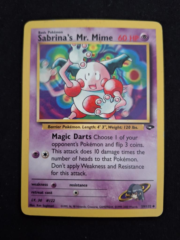 Sabrina's mr. Mime - gym challenge - vintage pokemon, Ophalen of Verzenden, Gebruikt
