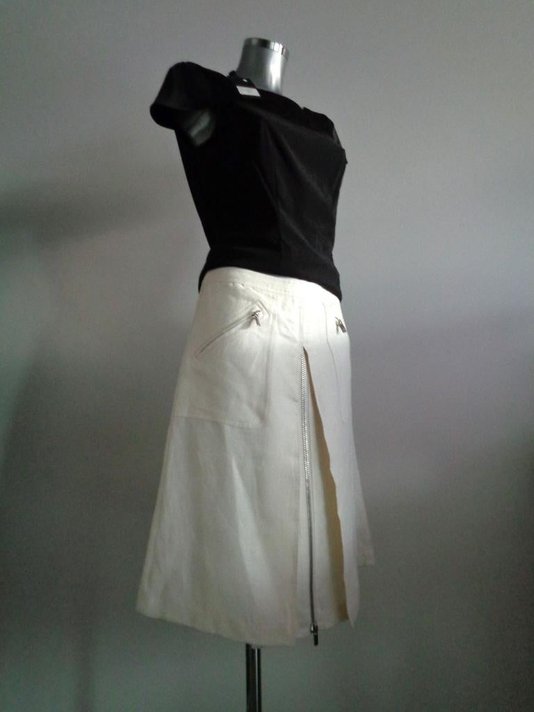 Monique Collignon off-white 100% linnen rok, NIEUW, kaartjes, Wit, Nieuw, Ophalen of Verzenden, Knielengte