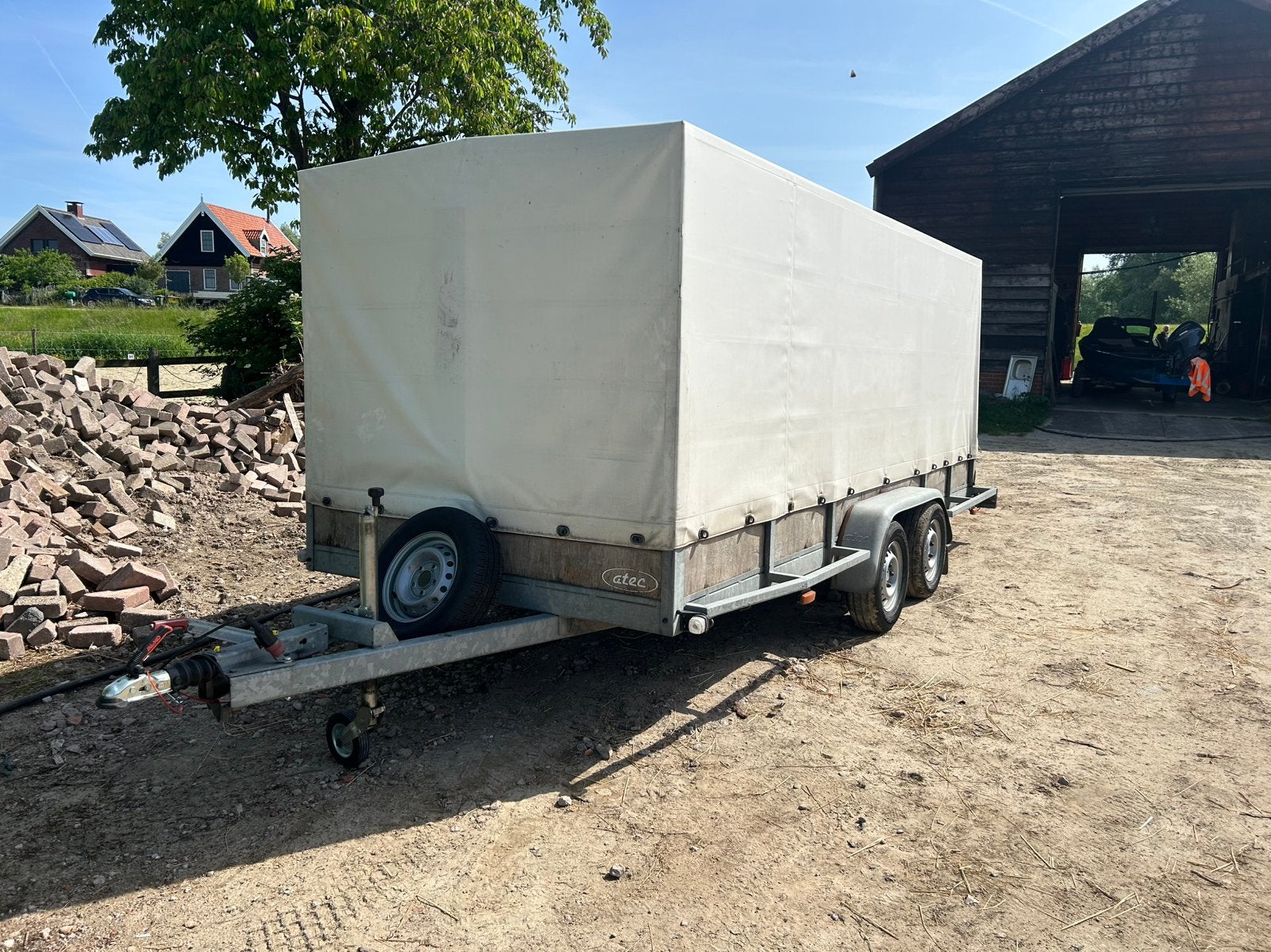 Atec tandemasser zeer grote huifkar, Auto diversen, Aanhangers en Bagagewagens, Ophalen, Zo goed als nieuw