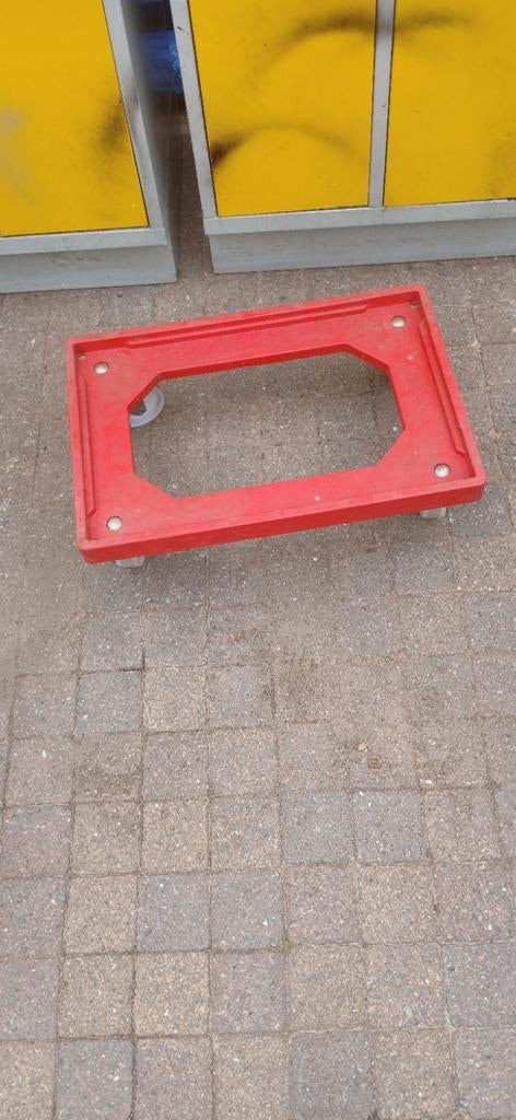 Rode transportkar met zwenkwieltjes, Doe-het-zelf en Verbouw, Transportwagens, Minder dan 60 liter, Ophalen, Gebruikt, Transportkar