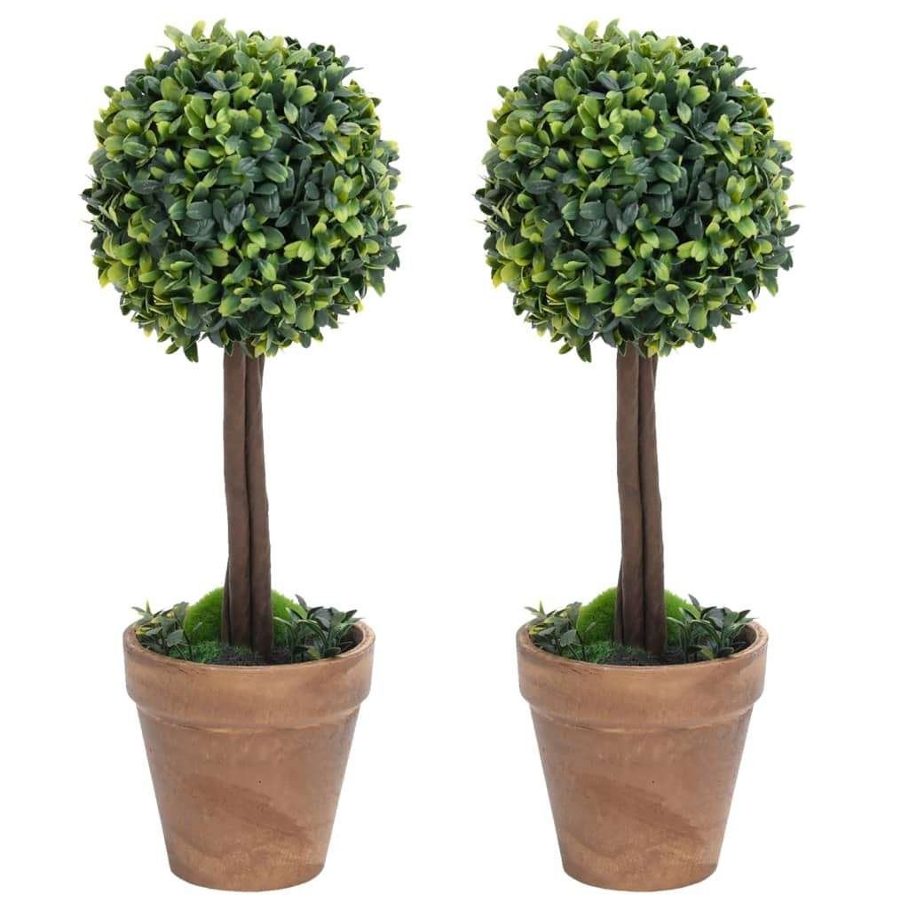 Buxusbollen buxus kunstplant 41 cm 2 stuks GRATIS BEZORGD!, Groen, Verzenden, Onderhoudsvrij, Kunstplant