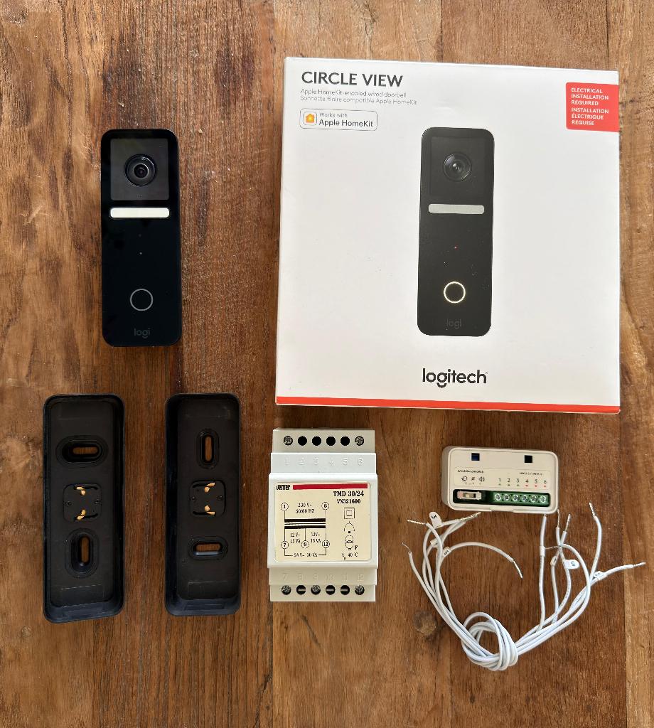 Logitech Circle View deurbel | Apple Homekit, Ophalen of Verzenden, Bewegingsdetectiesensor, Gebruikt, Bedraad