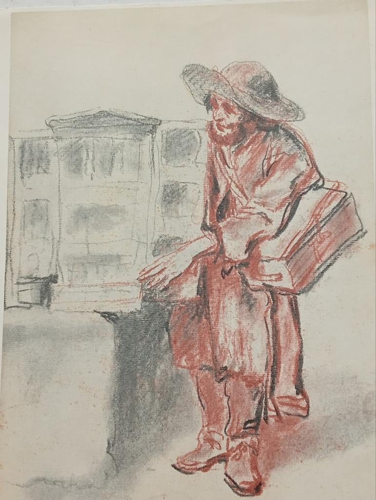 Antoine Watteau offset prent figuur, Antiek en Kunst, Ophalen of Verzenden
