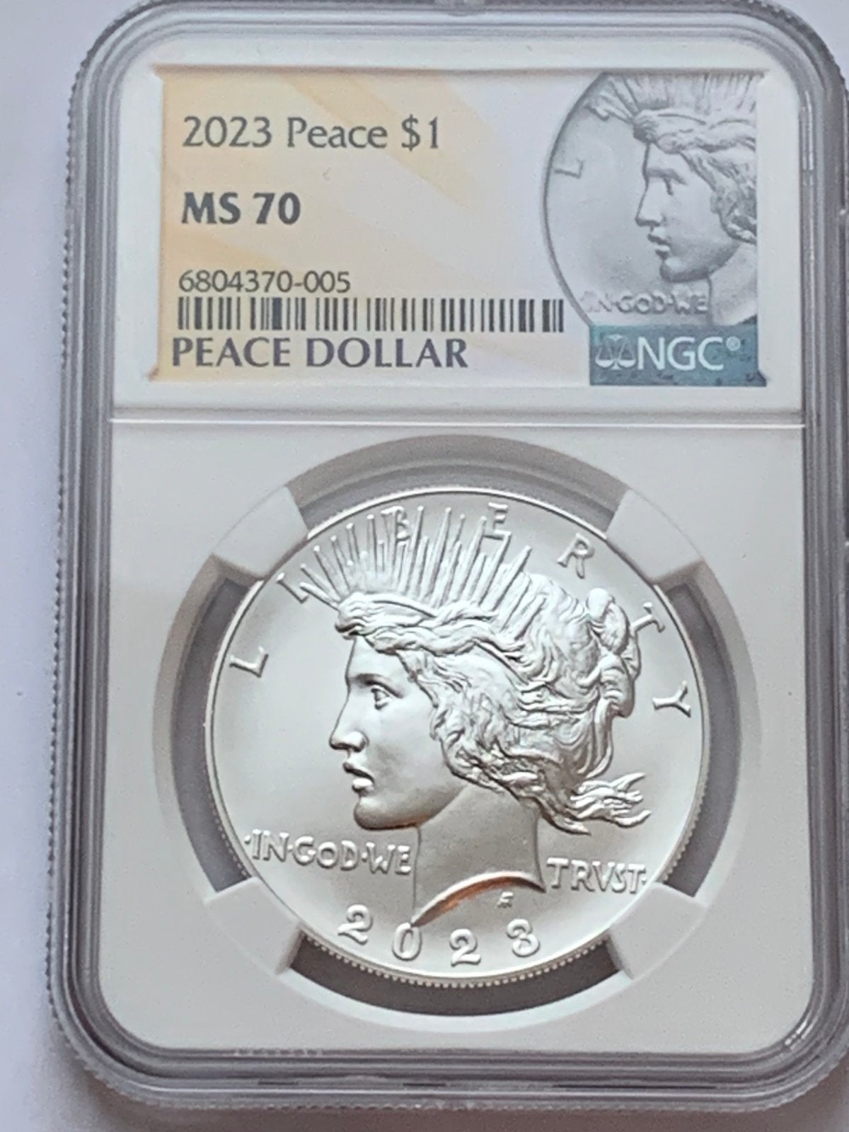 Topstuk hoge kwaliteit ms70 zilveren peace dollar 2023 slab, Postzegels en Munten, Ophalen of Verzenden, Noord-Amerika